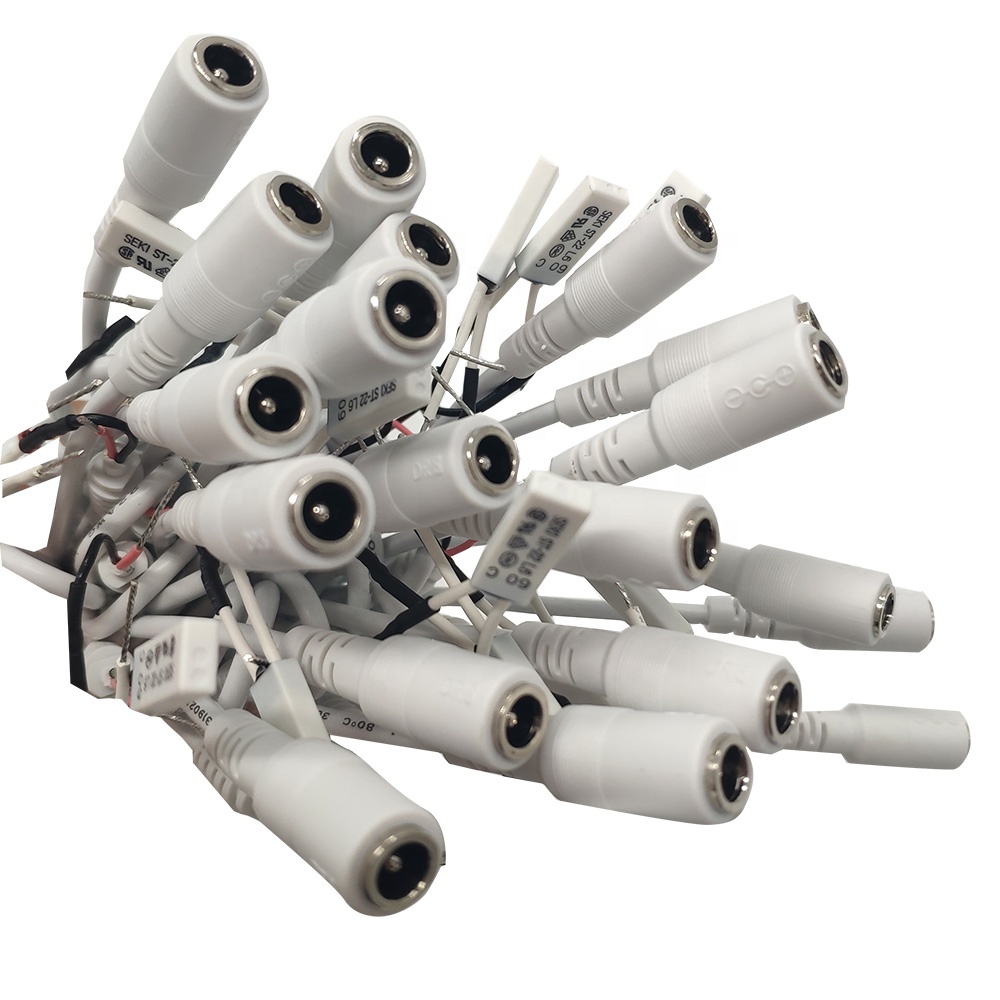 Заводской индивидуальный кабель постоянного тока, белые электрические провода, силовой кабель постоянного тока с вилкой и разъемом и переключателем контроля температуры