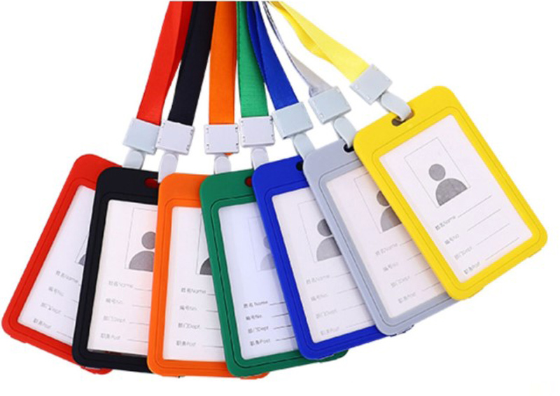 热销工厂价格水平abs推动塑料id卡持有人和姓名徽章持有人-双面clear