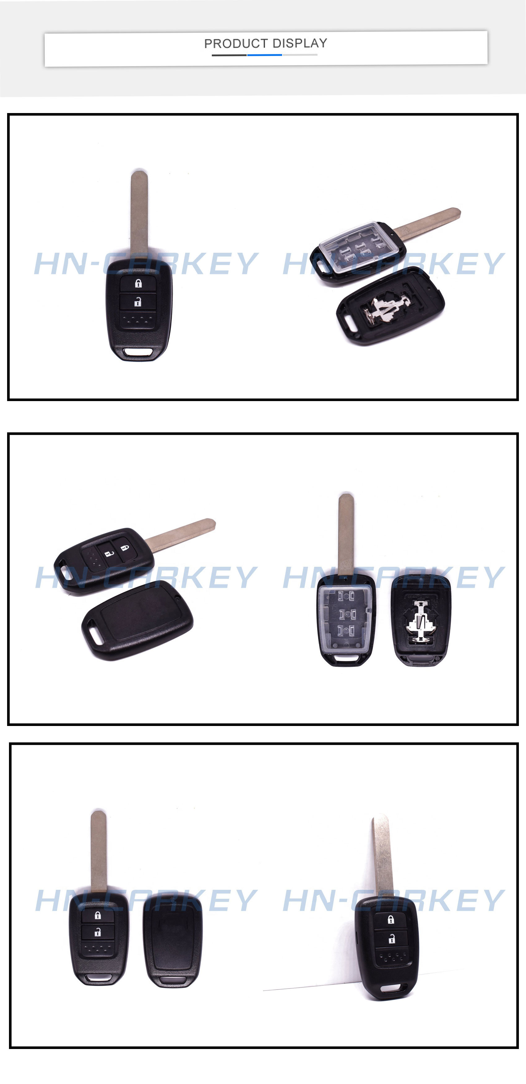 High-quality Smart Remote Car Key Shell 2buttons  Replacement Shell  with Uncut Key Blade