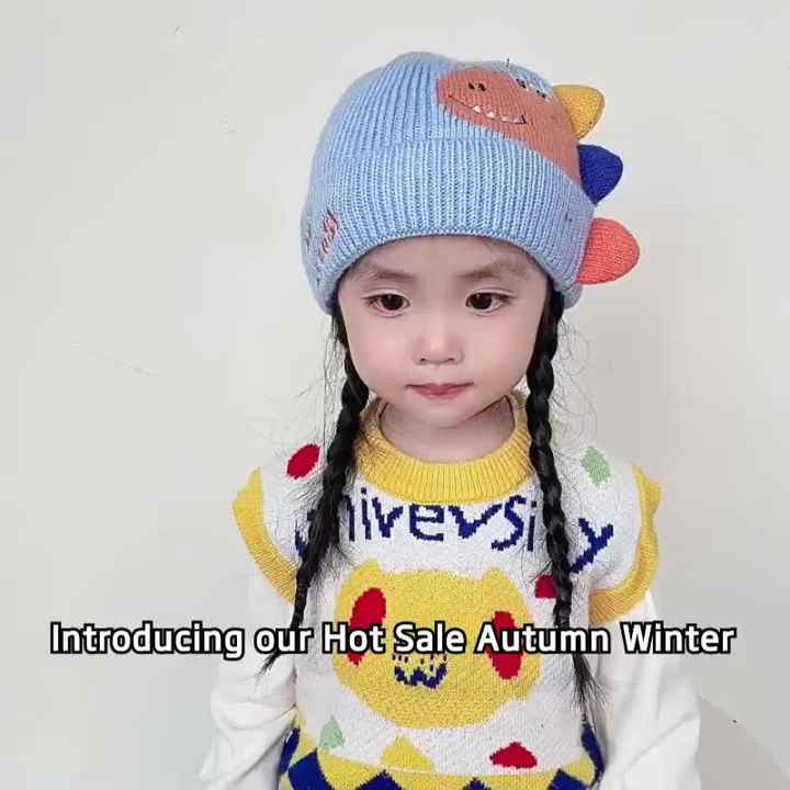 Cute BearEar Embroidered Plush Beanie TwoPiece Winter Protective