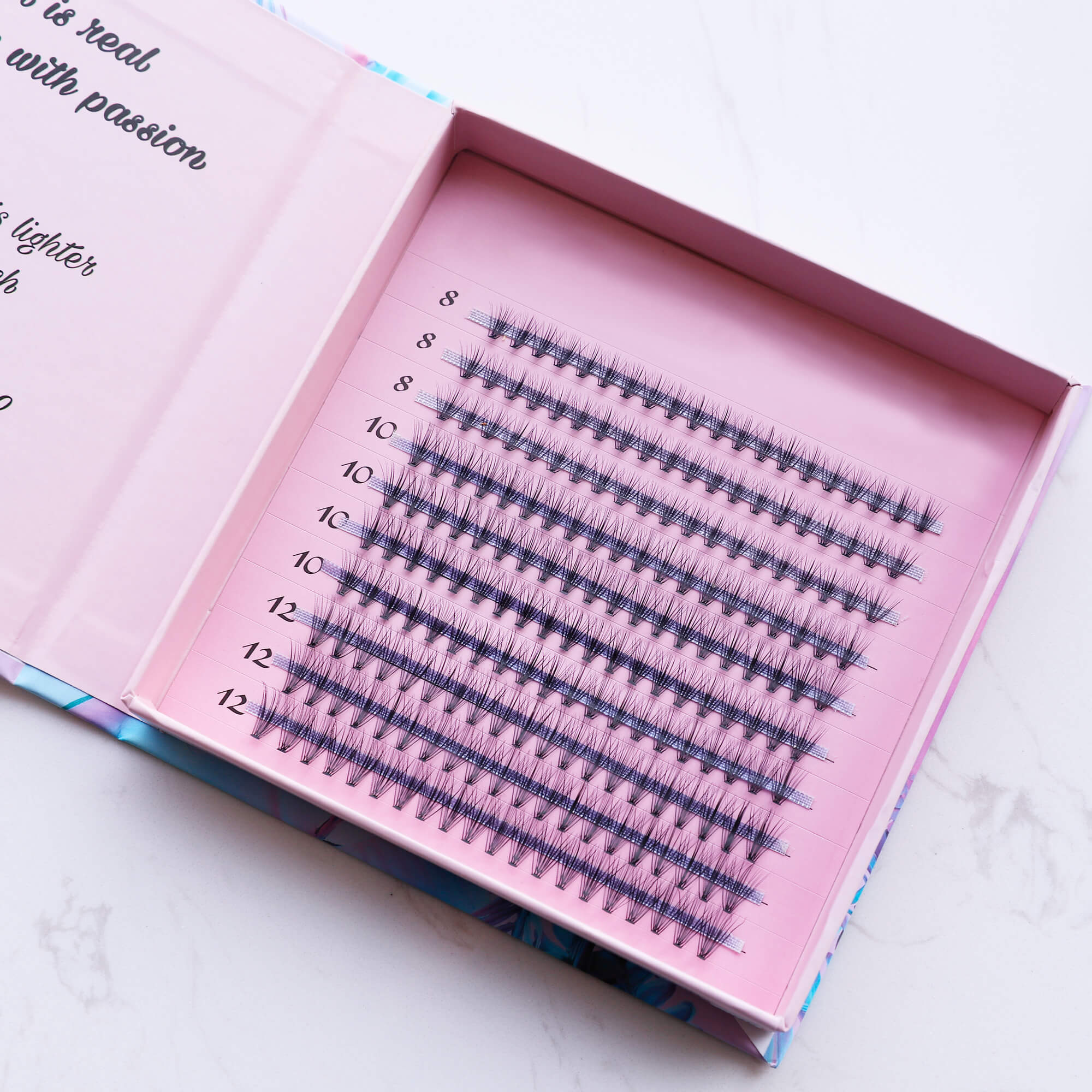 Таможня oem Корея Скрещенные нижние тепловые связанные вентиляторы ресницы d curl пушистые Кластерные ресницы узел бесплатно