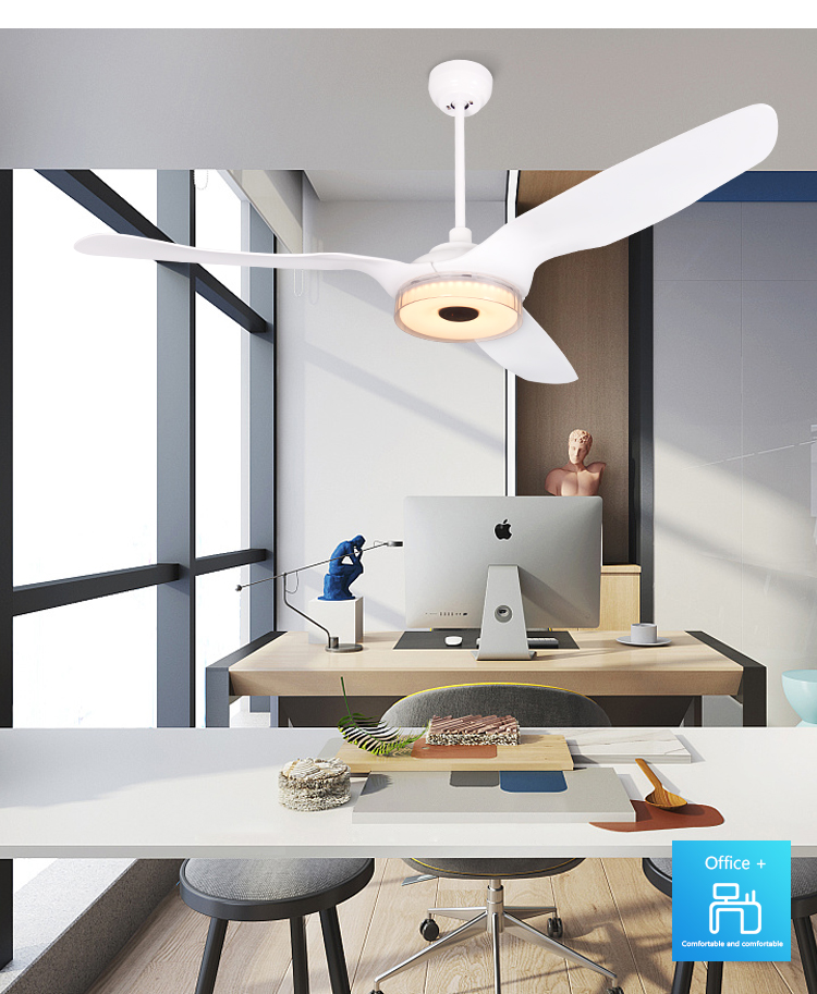 24V DC motor modern white large ABS blades ceiling fans with light and remote control