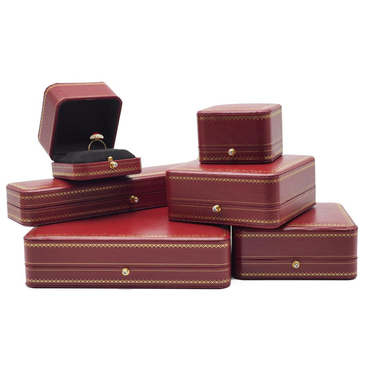 High Quality Gift Case PU Leather Jewelry Box For Ring Pendant Necklace Set