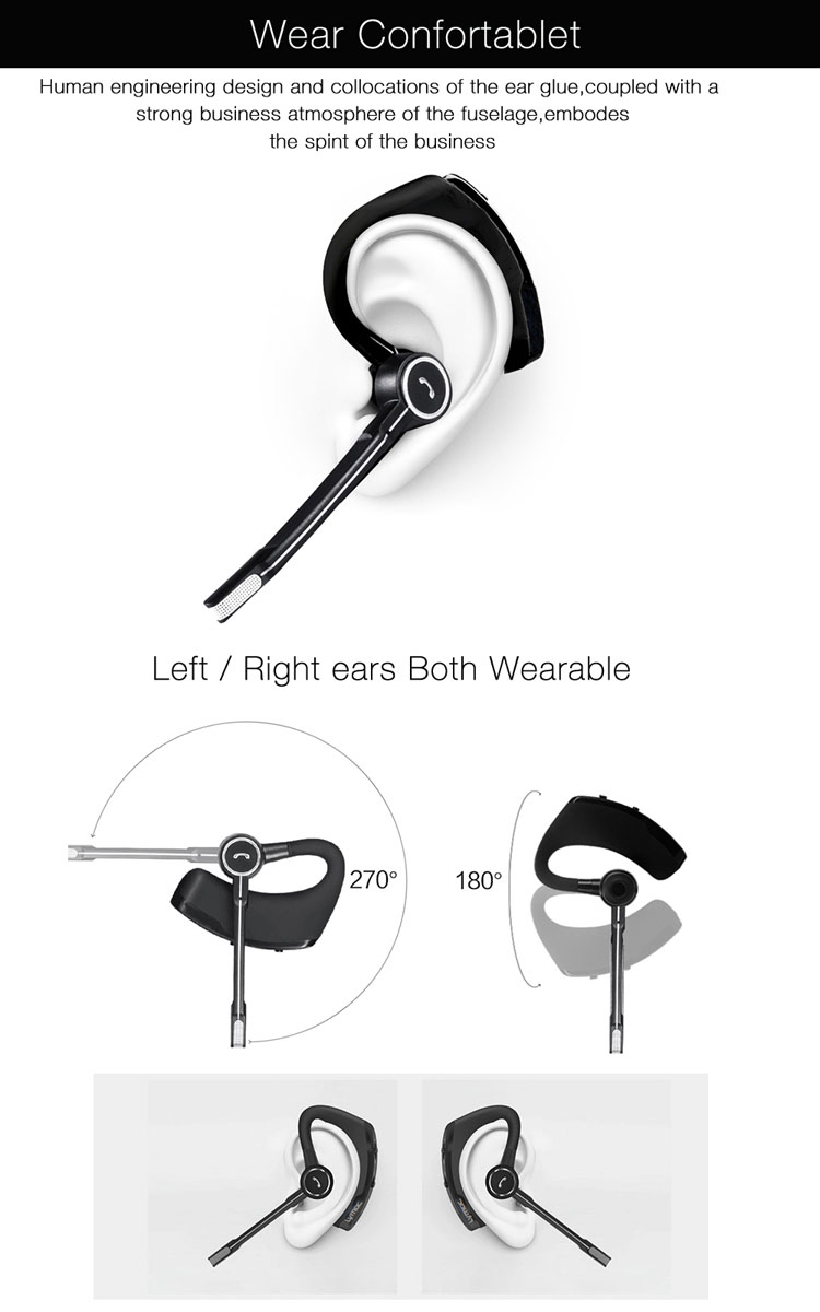 V8 V9 Stereo Smart BT4.1 Earphone Business Wireless Headset Ear-hook Headphones with Mic For phones