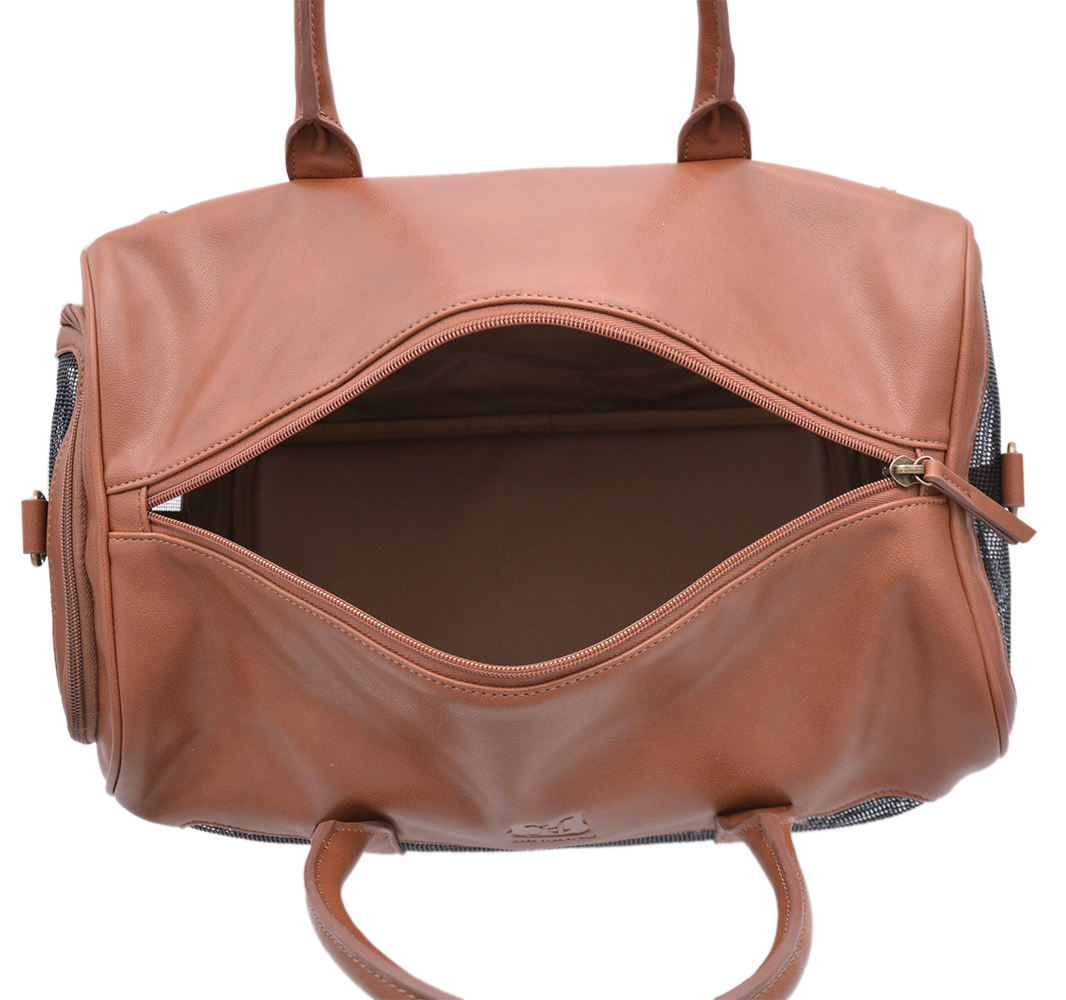 优质pet载体大容量真皮狗袋