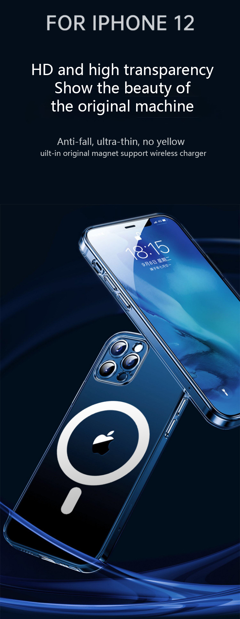 New arrive for iPhone 12 Pro Max case cover cell mobile Clear for MagSafe Charger Magnetic Transparent Phone Case