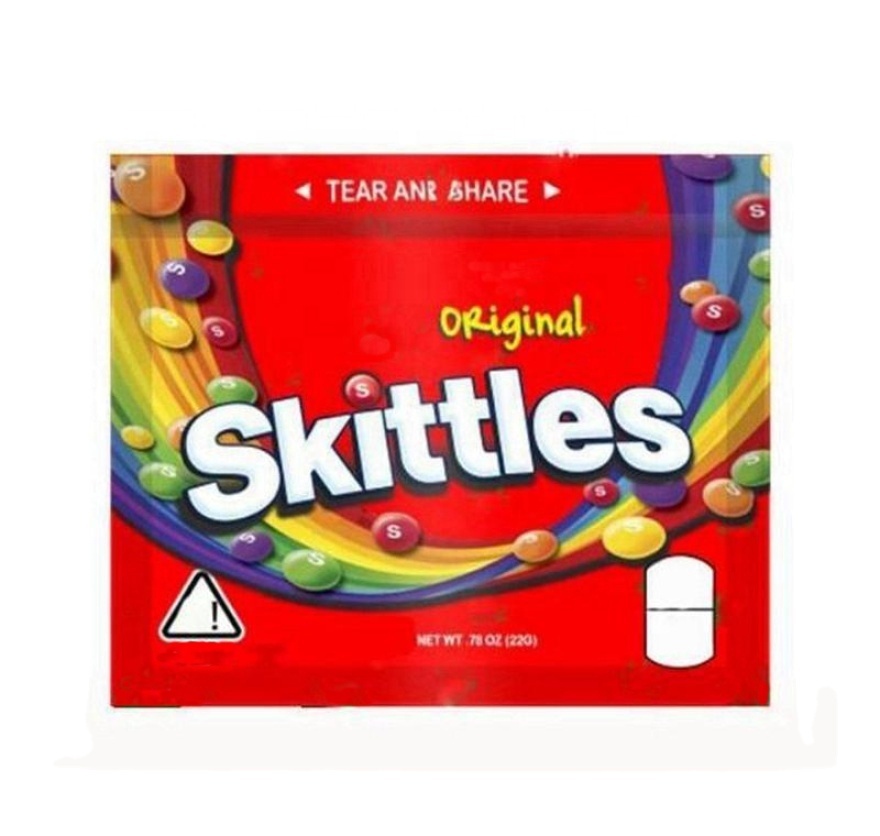 Новый дизайн skittle, 400 г, полиэтиленовый пакет из майлара, радужные изделия, пакет для упаковки конфет с мишкой из мастики