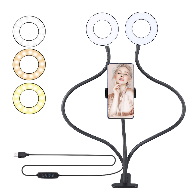 Профессиональное качество светодиодная кольцевая лампа с держателем для телефона 4 дюйма портативный мини селфи лампа