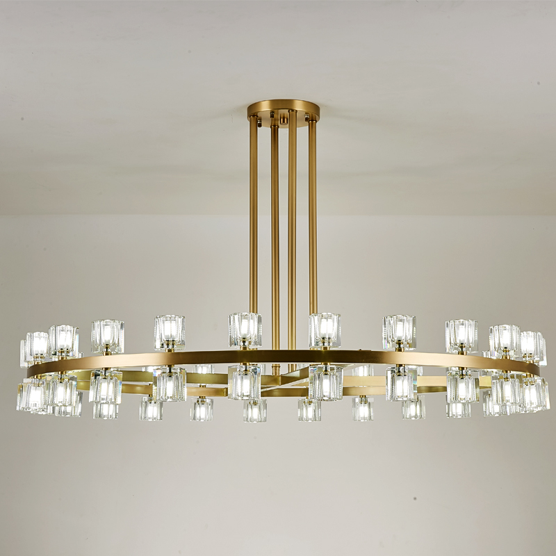 BIG Copper Indoor Villa Fancy Design Pendant Artist Chandelier Crystal Lamp Modern Luxury Loft Room Interior Customization Light