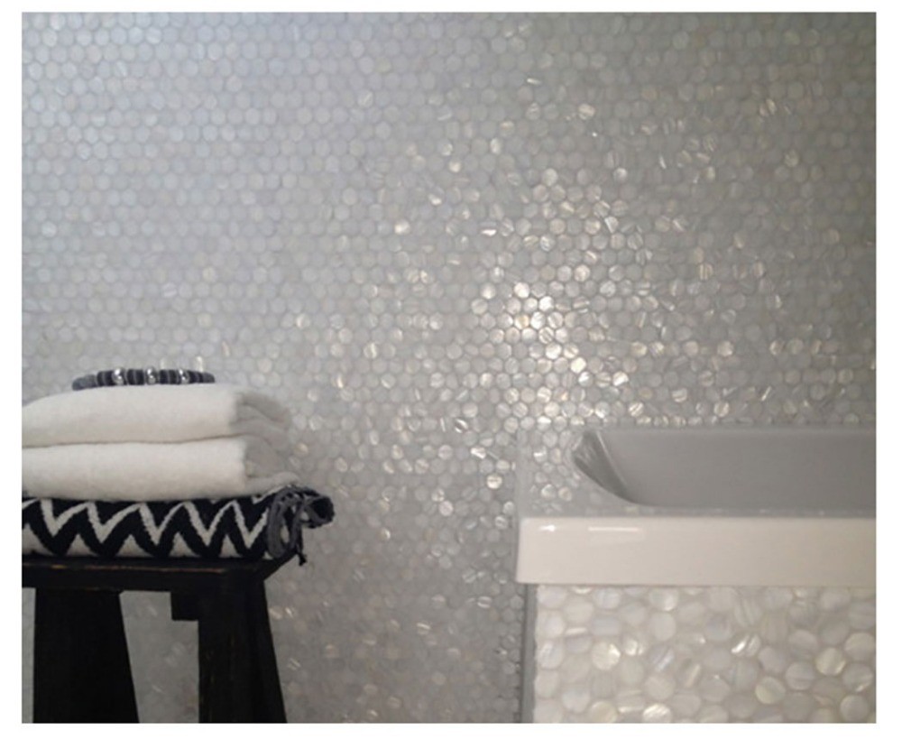 Nature Shell Mosaic For Bathroom Wall&Floor, Real Colored Mother of Pearl Shell Mosaics