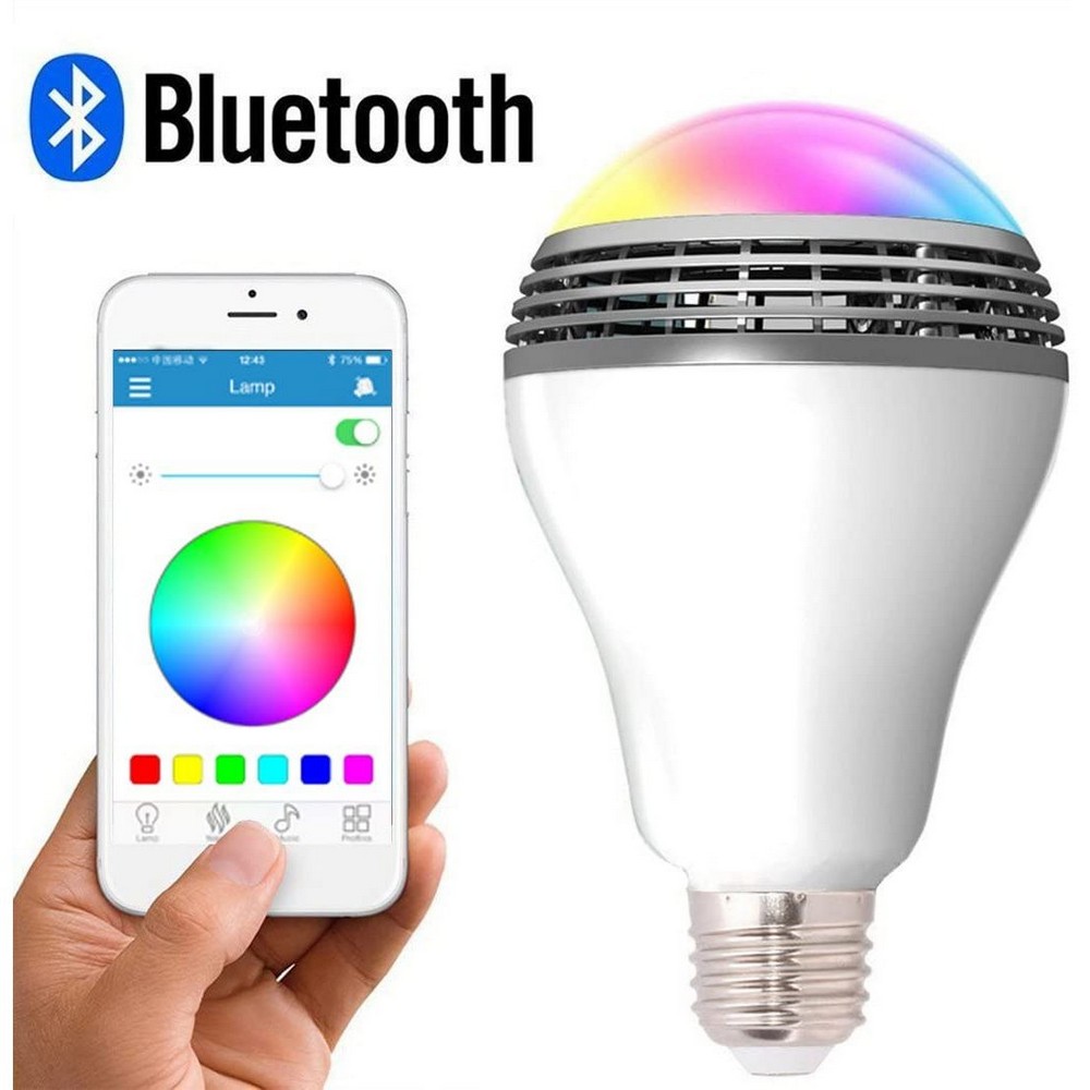 Smart LED лампочки с беспроводоной связью Bluetooth и приложение управления с несколькими цветами RGB цвет лампы с регулировкой яркости