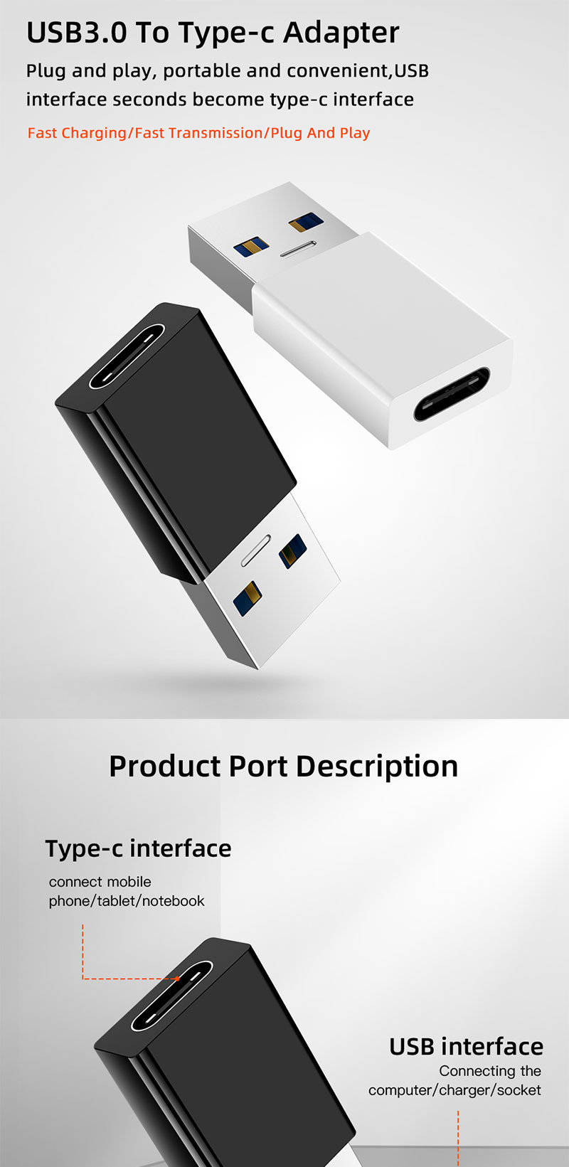 USB Male zu Type-c Female Connector Charging Test 3.1 USB C Female Hard Disk USB 3.0 eine Male Converter For Xiaomi Huawei Samsung