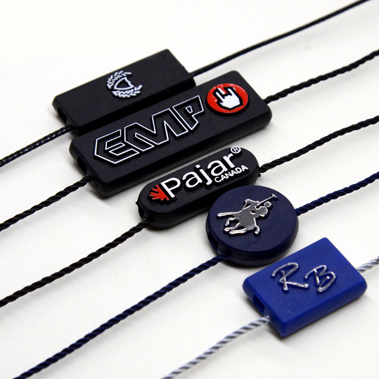 Пользовательские 3D тиснением имя логотип пластиковые повесить печать тег веревка для одежды