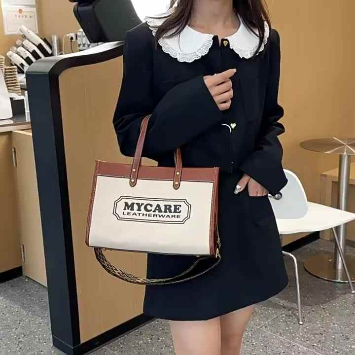 Designer Canvas Tote Bag for Women Ladies Purses Handbags Large Capacity  Luxury Wholesale Summer Fashion Items Polyester Lining