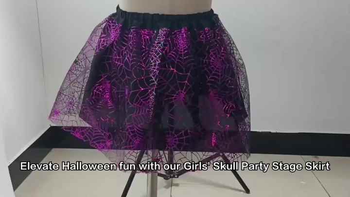 Abo da bambina con stampa ragno, per bambini, con paillettes, in tulle, per bambini, per feste a tema Halloween, costume estivo, compleanno, regalo a sorpresa  1501