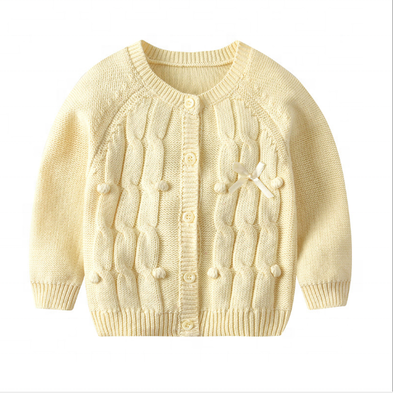 ChengXi новинка осень/зима 2019 Кардиган для девочек Детский свитер куртка с вышивкой из чистого хлопка