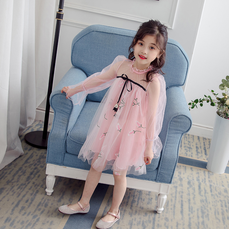 Amazon Best Seller One Piece Children Boutique Girls Long Sleeve Lace Embroidered Corn Pattern Fashion Party Dress Frock Buy Dresses For Girls Of 5 Years Old Girls Dresses Fall Childrens Clothes Girls Product