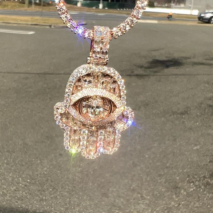 Shenzhen Fashion Evil Eye Pendant Hithop Custom Moissanite Pendant Fashion Jewelry Pendants