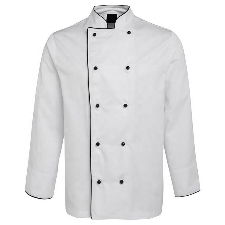 Mens Sushi Chef Uniform Orange Piping Japanese Kitchen Work Coat