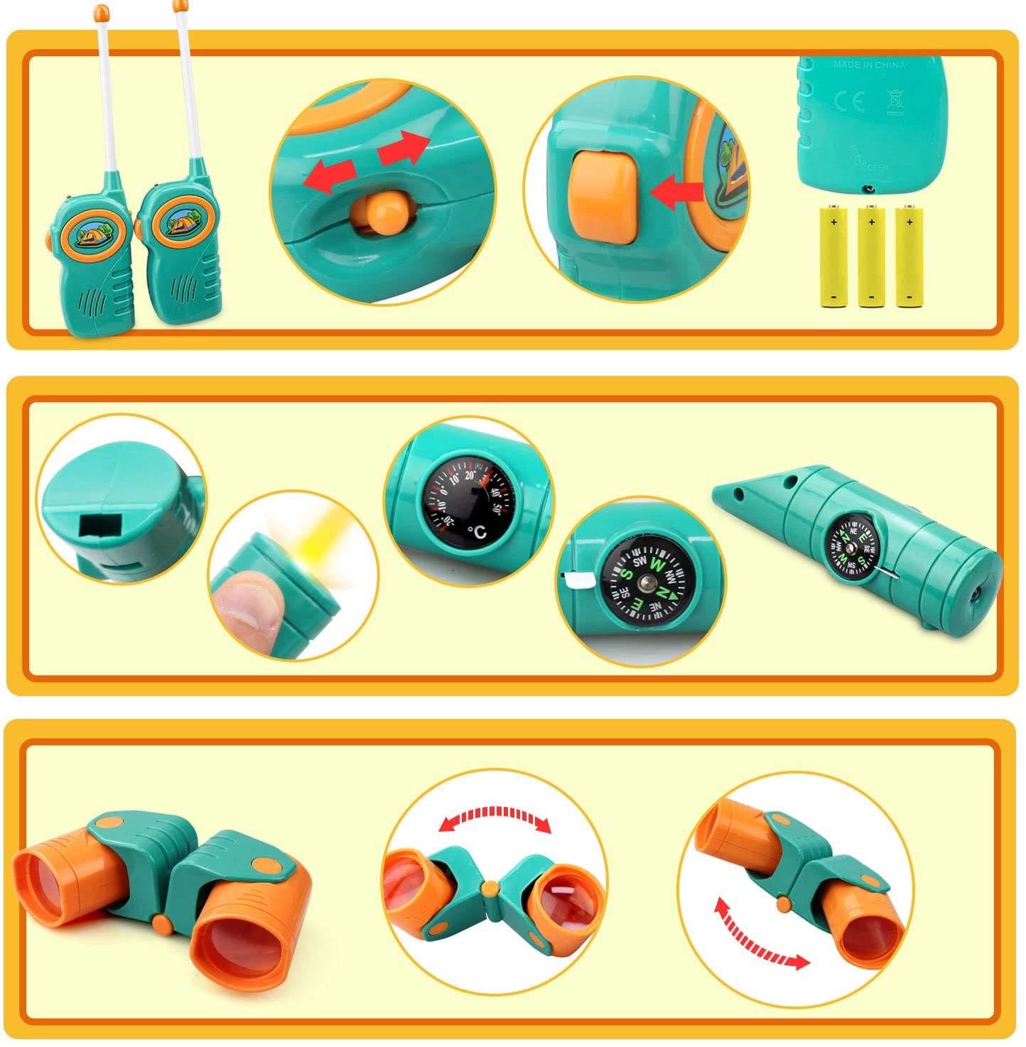 Camping Toy Set, Pretend Play Camping Tool Set with Campfire, Telescope, Kids Camping Set with Tent