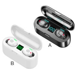 Hot Selling Noise Cancelling Sport Wireless Earbuds With Power Bank Battery Display Earphone F9 TWS