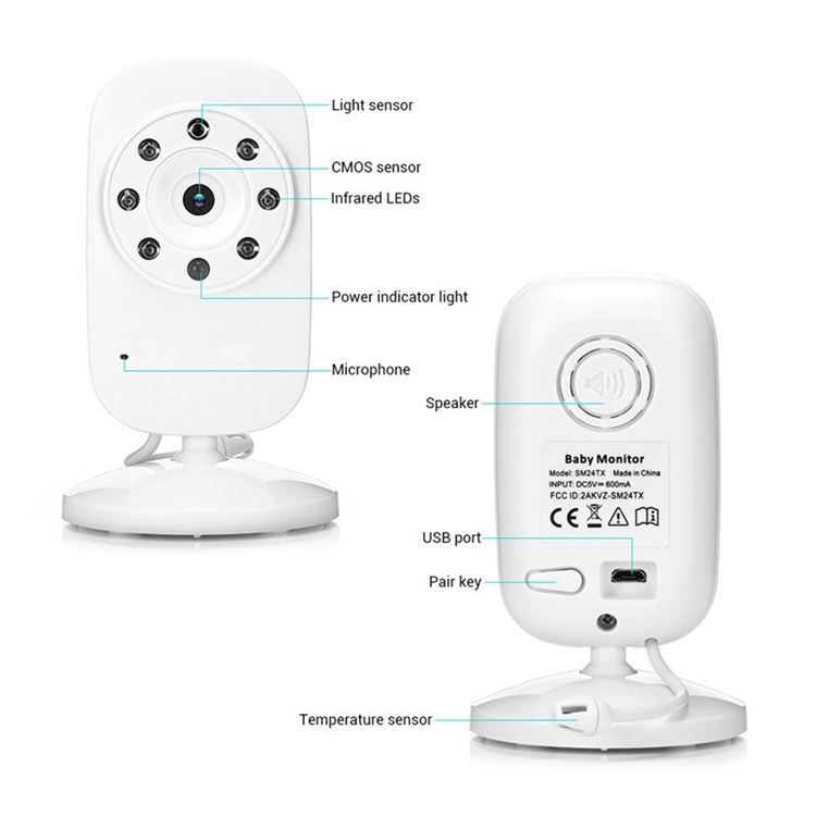 2.4 inch factory directly sale wireless video baby monitor with camera