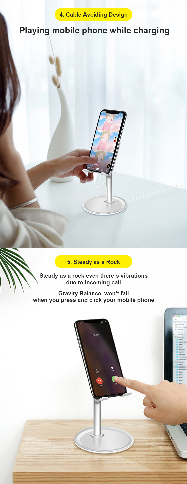 Metal Desktop Lazy Mobile Phone Tablet Desk Holder Live Broadcast Bracket Holders Support Stand