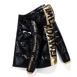 Fábrica chinesa pena de down brasão jacket moda casual homens