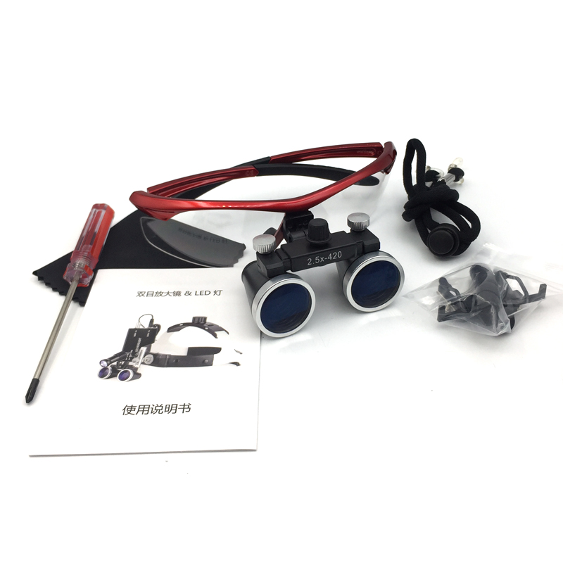 歯科ルーペ拡大手術ルーペ2.5X /3.5X両眼ルーペLED歯科ヘッド
