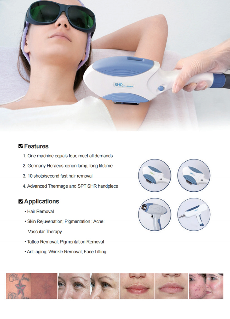 Kes Newest 3500W ipl laser hair removal machine / ipl opt shr Elight rf nd yag laser with 200000shots