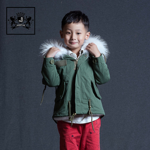 Janrfur New Design custom kids winter fur parka with Raccoon fur Coat