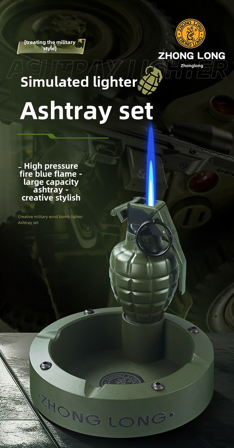 Wholesale Large Metal Ashtray & Inflatable Grenade Lighter