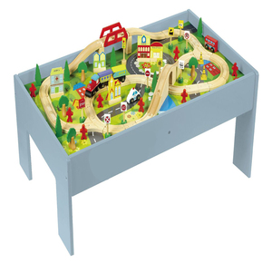 wooden train set table