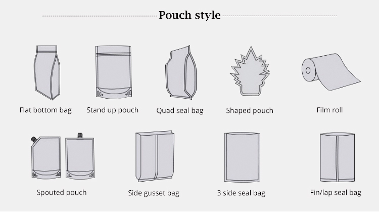 Foil Pouch Standing Up Spice Bag Clear Window Food Packaging Bag Metalized Stand Up Pouch With Zipper