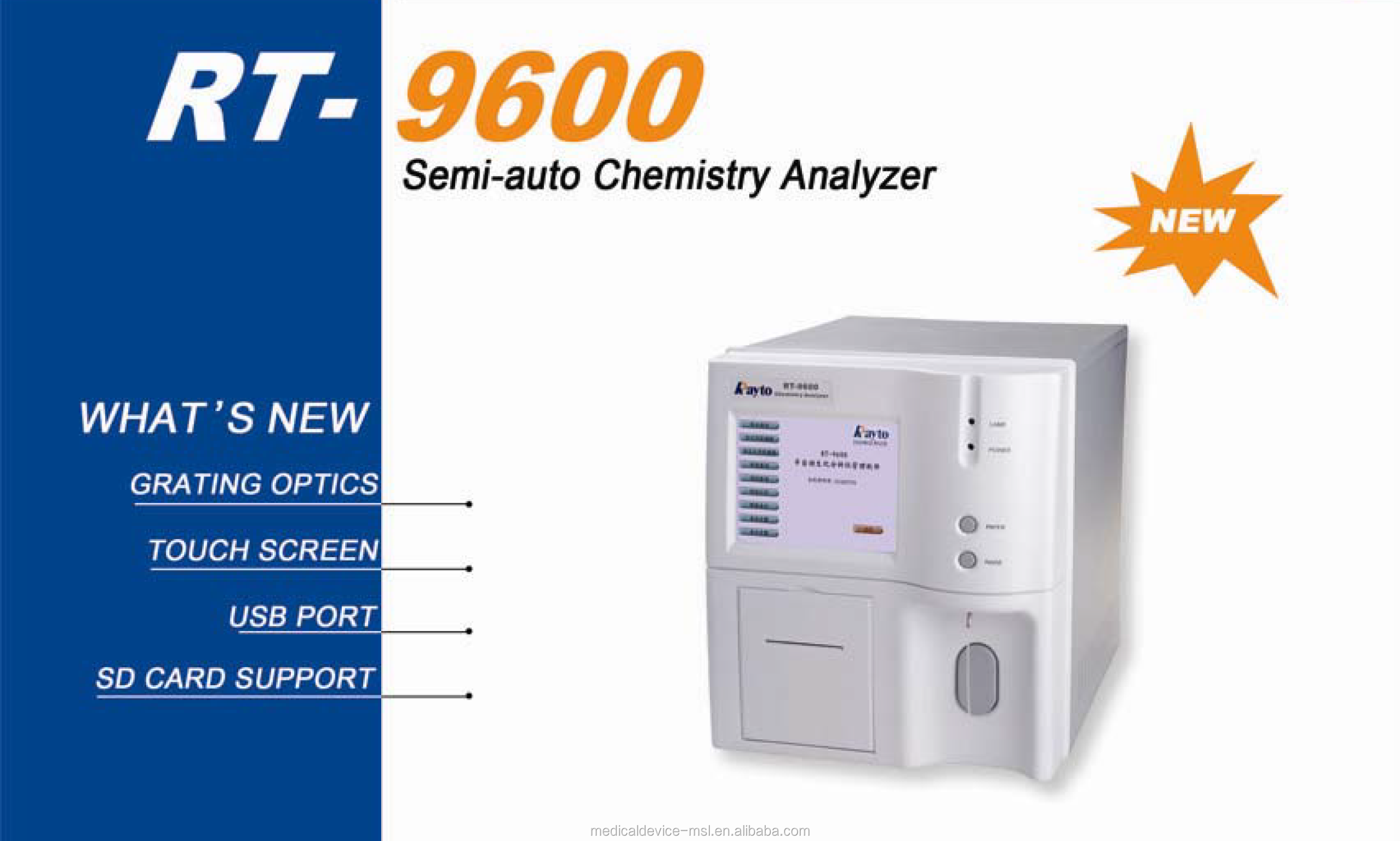 Certificado CE Rayto 9200 Máquina de Pruebas de Sangre de Laboratorio Clínico Incubadora Semiautomática de Bioquímica Analizador