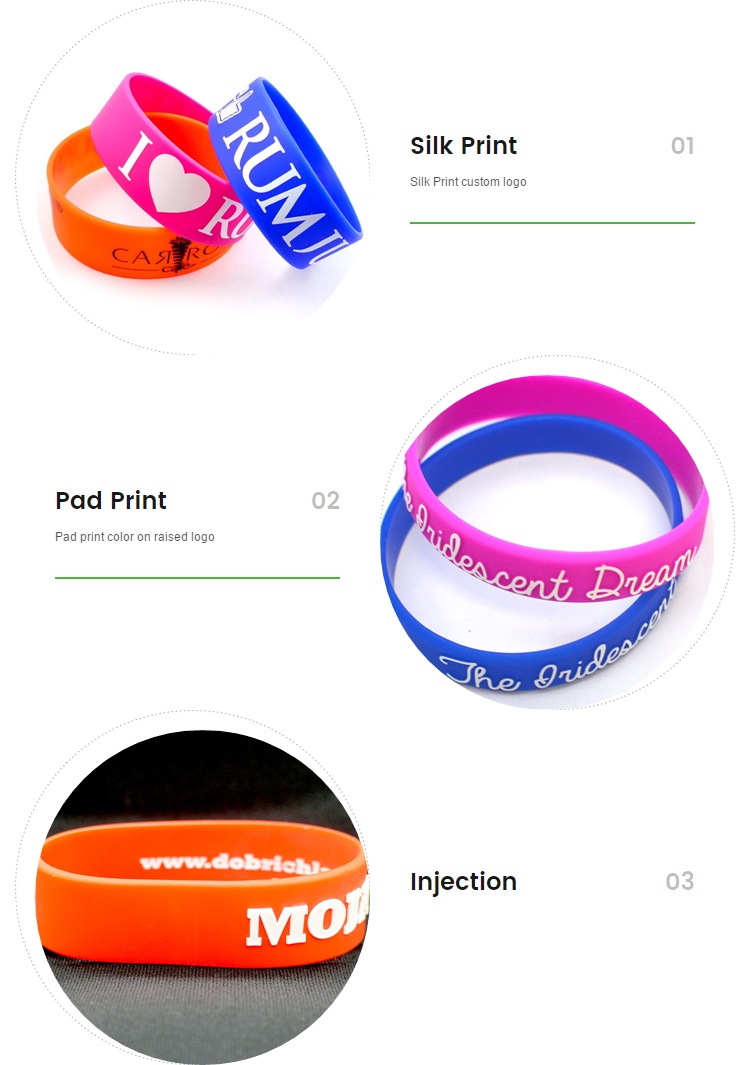 Pulseiras de silicone personalizadas