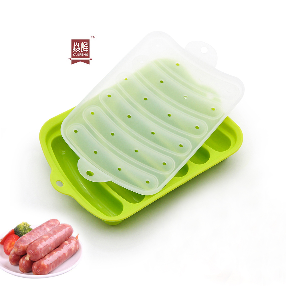 Venda quente Ferramentas de Cozimento Do Produto Comestível Caseiro 6 em 1 DIY Hot Dog Silicone Molde Salsicha