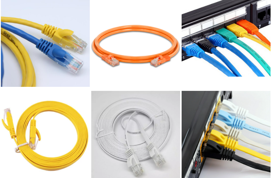 White 1m-50m RJ45 Cat6 Flat Patch Cord Cat5e Ethernet Patch Cable