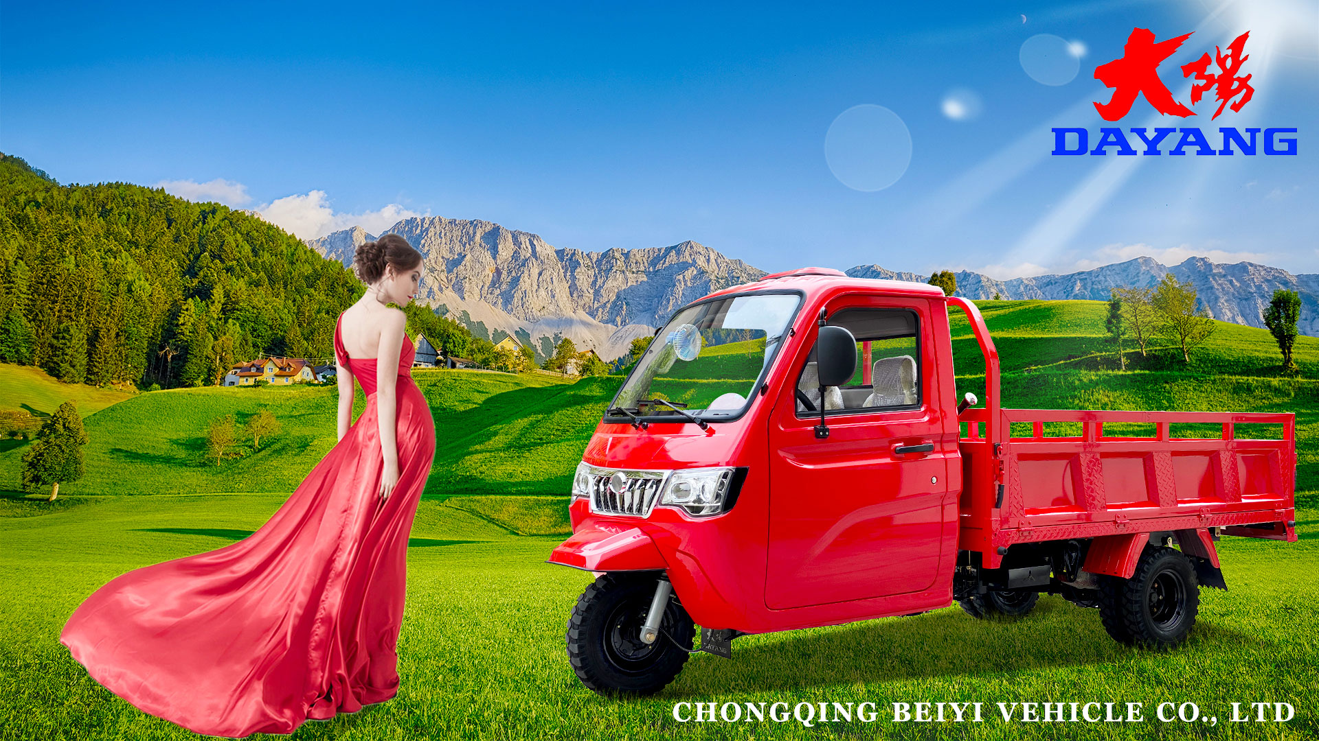 Enclosed cabin heavy loading tricycle 250cc T5  Windproof and rainproof with air conditioning cargo tricycle