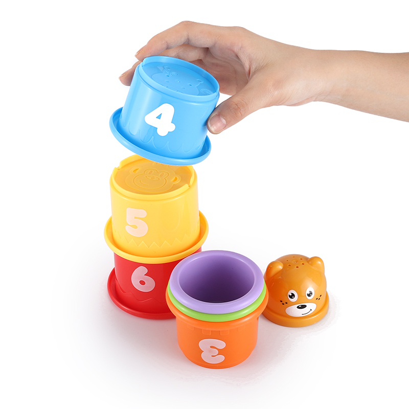 Новые игрушки 2020, детские игрушки для детей, 7 шт., цифровые штабелируемые чашки, Детские Игрушки для ванны