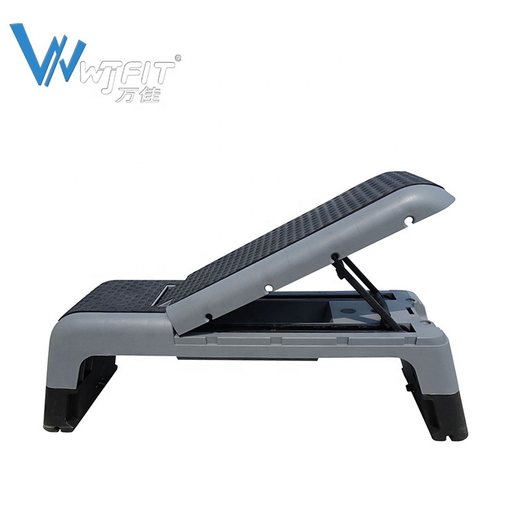 С горячей продажей профессиональный многофункциональный регулируемый по высоте фитнес-степ-Аэробика скамья для пресса террасной доски на платформе