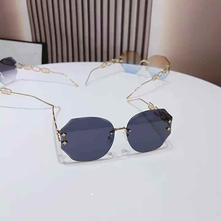 Elegant Oversized Rimless Unique Flower Shape Sunglasses Men Women