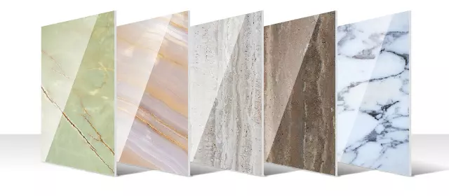 High Glossy PVC Marble Sheet 1220x2900mm Plastic Flexible Wall Decorative Board