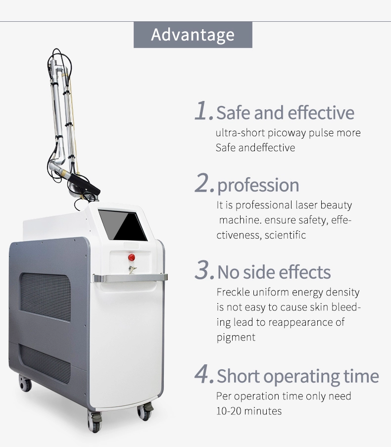Precio de fábrica 532nm 755nm 1064nm Q conmutado Nd Yag láser de eliminación de tatuajes Picosecond máquina láser Picosur 5