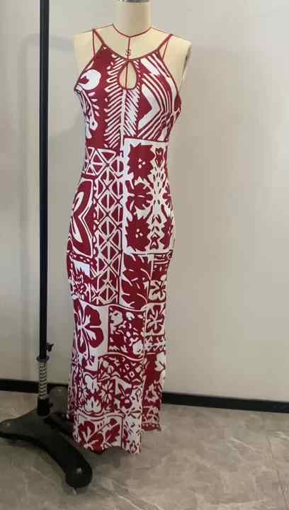Factory Wholesale Custom Ladies Summer Slim Evening Dress Fiji Tonga  Polynesian Tribal Design Prom Gowns Sleeveless Sling Dress