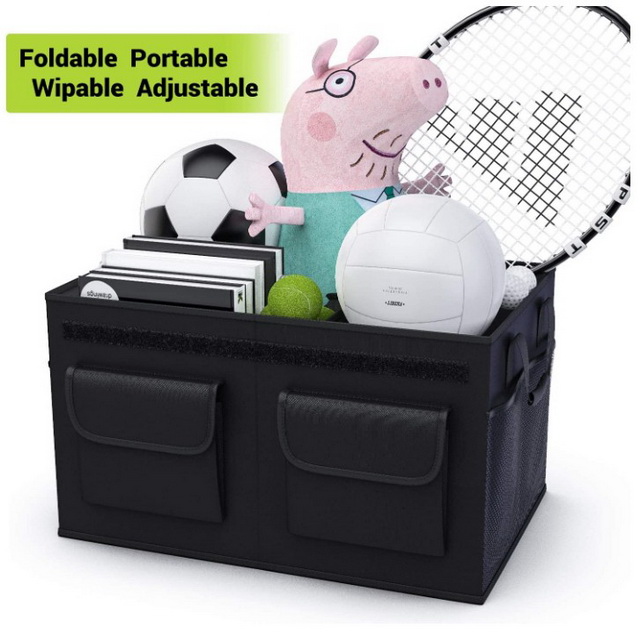 Scatola organizer per bagagliaio per auto di grande capacità, robusta, in poliestere 600D di alta qualità con coperchio per SUV