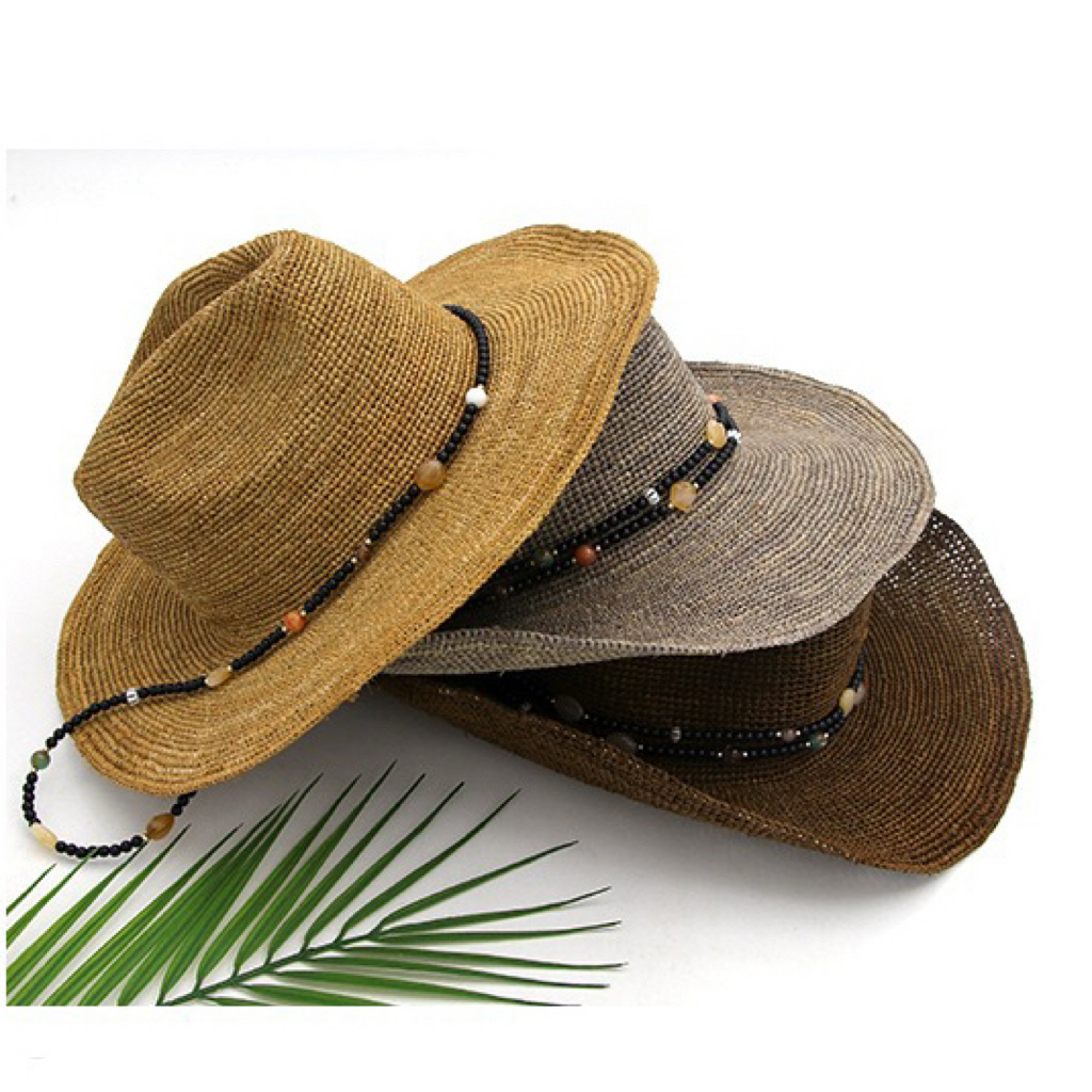 High Quality Elegant Women Beaded Trim Wide Brim Madagascar  display picture 1