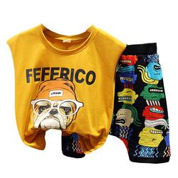 Hot Sale Summer Style Kids Clothes 2Pcs baby boys' vest sets fashion T-shirt and shorts