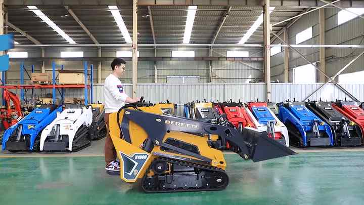 Derette V1000 Mini Skid Steer Loader 25HP Kubota Diesel Engine Tracked ...