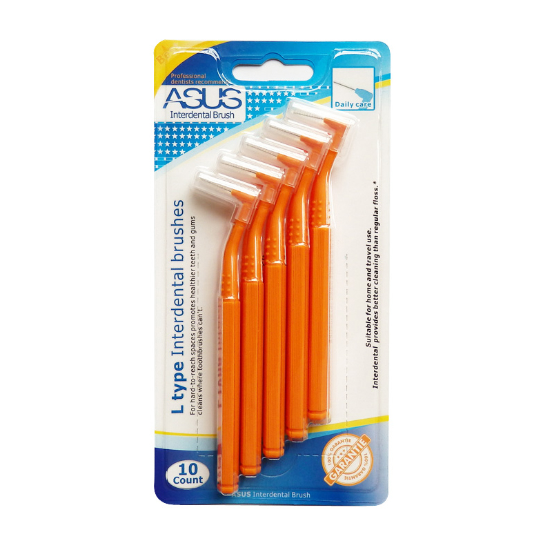 Ортодонтическая l-тип бумажная карта межзубная щетка для чистки полости рта гигиена